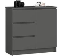 Akord Commode buffet Jerry 1 porte 3 tiroirs - Graphite