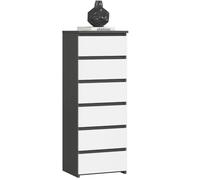 Akord Commode chiffonnier 6 tiroirs - Blanc