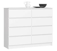 Akord Commode de rangement 8 tiroirs - Blanc