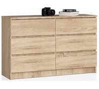 Commode AKORD K120 Chêne Sonoma 120 cm 6 tiroirs façade Chêne Sonoma 120x40x77 cm