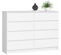 AKORD Commode K-140 avec 8 tiroirs | Commode Classique pour La Chambre, Salon | Meuble de Rangement | L60 x H57 x P35 cm | Poids 26 kg Blanche