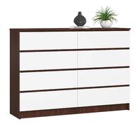 Akord Dressoir 8 Tiroirs Wengé/Blanc 138X40X99