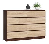 Akord Dressoir 8 Tiroirs Wengé/Chêne Sonoma 138X40X99