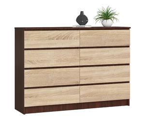 Akord Dressoir 8 Tiroirs Wengé/Chêne Sonoma 138X40X99