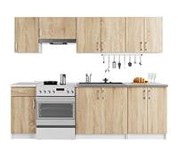 AKORD | Ensemble de Meubles de Cuisine Lima | Pratique | Spacieux | pour Une Petite Cuisine | pour Une pièce avec kitchenette | Durable | pour Un Design Moderne et Traditionnel (240x58 cm)