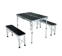 Akord Ensemble De Voyage Roi Table + 2 Bancs Noir 87X23X38
