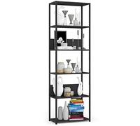 AKORD Étagère à livres avec 6 étagères 60 cm de large | Style industriel/loft | Ouvert | Construction squelettique | Étagère debout | Bois/métal | Pour cuisine, chambre à coucher, bureau | Étagère