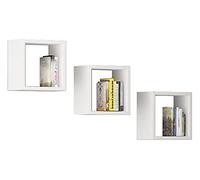 AKORD Etagere Cube Murale Lot de 3 Etagère Carrée | 25x25 cm Etagere Carre Mural pour Livres Fleurs | Salon Chambre Design Fonctionnel | Cube Mural de Rangement Panneau Stratifié 16mm