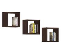 AKORD Etagere Cube Murale Lot de 3 Etagère Carrée | 25x25 cm Etagere Carre Mural pour Livres Fleurs | Salon Chambre Design Fonctionnel | Cube Mural de Rangement Panneau Stratifié 16mm