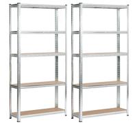 Akord Étagère Métallique 10 Tablettes Argent 90X30X180