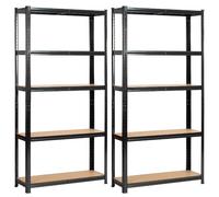 Akord Étagère Métallique 10 Tablettes Noir 90X30X180