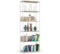 Akord Étagère Métallique Loft Blanc/Chêne Sonoma 70X32X192