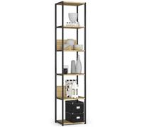 Akord Étagère Métallique Loft Noir/Chêne Artisan 40X32X192