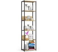 Akord Étagère Métallique Loft Noir/Chêne Artisan 50X32X192