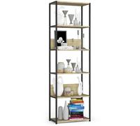 Akord Étagère Métallique Loft Noir/Chêne Artisan 60X32X192