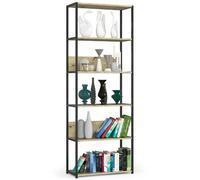 Akord Étagère Métallique Loft Noir/Chêne Artisan 70X32X192