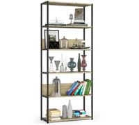 Akord Étagère Métallique Loft Noir/Chêne Artisan 80X32X192