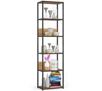 Akord Étagère Métallique Loft Noir/Chêne Craft 50X32X192