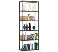 Akord Étagère Métallique Loft Noir/Chêne Craft 70X32X192