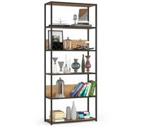 Akord Étagère Métallique Loft Noir/Chêne Craft 80X32X192