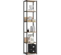 Akord Étagère Métallique Loft Noir/Chêne Sonoma 40X32X192