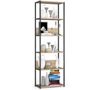 Akord Étagère Métallique Loft Noir/Chêne Sonoma 60X32X192