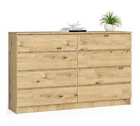 AKORD Grande Commode | Armoire à tiroirs | Commode Salon | Commode Rangement | pour Le Salon | pour la Chambre | Durable | Guidage à roulettes | Meubles de Salon | Chêne Artisanal
