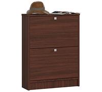 AKORD Meuble à Chaussures de Rangement avec 2 Range-Chaussures | Commode | Meuble Chaussure Entree | Gain de Place | L60 x H80 x P20 cm, 21 kg | Wengé