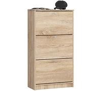 AKORD Meuble à Chaussures de Rangement avec 3 Range | Commode | Meuble Chaussure Entree | Gain de Place | L60 x H113 x P28,5 cm, Poids 29 kg | Chêne Sonoma