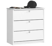Meuble à chaussures AKORD MINI Blanc 60 cm 3 portes façade Blanche 3 étagères 60x31x62 cm