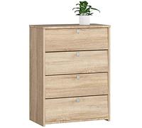 AKORD Meuble à Chaussures Ruby | L66 x H85 x P36 cm Poids 29 kg | Meubles Chaussures avec 4 Etagères a Range Chaussure et 4 Portes Pliantes | Armoire Placard a Chaussures Entree