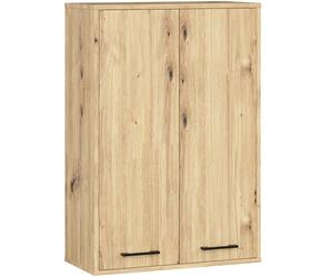 AKORD Meuble Salle de Bain Suspendu Fin 64 cm - 2 Portes, 4 Étagères - Armoire Murale 64x94x30 cm - Meuble Haut WC - Compact, Moderne - Idéal pour Petits Espaces - Chêne Artisanal