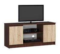 Akord Meuble Tv 2 Portes 1 Étagère Wengé/Chêne Sonoma 120X40X55