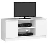 AKORD Meuble TV K-120 | Classique Meuble Télé | Banc TV | Moderne Meuble Television | H55 x L120 x P40 cm, Poids 30 kg | Couleur: Blanche