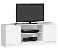 AKORD Meuble TV K-140 | Classique Meuble Télé | Banc Tele | Moderne Mauble Television | H55 x L120 x P40 cm, Poids 30 kg | Couleur: Blanche