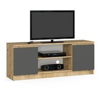 AKORD Meuble TV K-140 | Classique Meuble Télé | Banc Tele | Moderne Mauble Television | H55 x L120 x P40 cm, Poids 30 kg | Couleur: Chêne Artisan/Gris Graphite