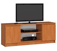 AKORD Meuble TV K-140 | Classique Meuble Télé | Banc Tele | Moderne Mauble Television | H55 x L120 x P40 cm, Poids 30 kg | Couleur: Aulne