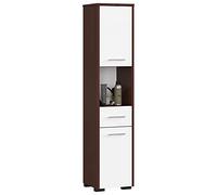 AKORD Meubles de Salle de Bain Haut | 2 Etagères avec Portes 1 Tiroir | L30 x H140 x P30 cm Poids 25 kg | Meuble Colonne Salle de Bains Rangements | sur Pied ou Mural Commode
