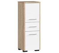 AKORD Meubles de Salle de Bain Haut Fin 85 2D1SZ | 2 Portes 1 Tiroir | L30 x H85 x P30 cm Poids 25 kg | Meuble de Salle de Bain Rangement | Colonne Commode Rangements Bois