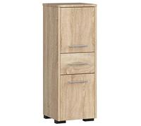 AKORD Meubles de Salle de Bain Haut Fin 85 2D1SZ | 2 Portes 1 Tiroir | L30 x H85 x P30 cm Poids 25 kg | Meuble de Salle de Bain Rangement | Colonne Commode Rangements Bois