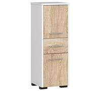 AKORD Meubles de Salle de Bain Haut Fin 85 2D1SZ | 2 Portes 1 Tiroir | L30 x H85 x P30 cm Poids 25 kg | Meuble de Salle de Bain Rangement | Colonne Commode Rangements Bois