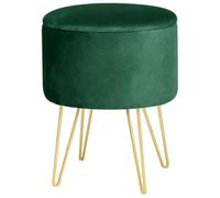 AKORD | Petit Tabouret Tissu | Mini de Pied | Rangement pour Petit Objets | Fouf Coffre | Velours rembourré | Marche Pied | Pieds en métal | Repose Pied Canape | Pouf de Rangement avec Couvercle
