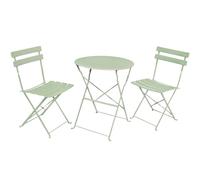 AKORD Set de Bistro pour Balcon Orion | 2 Chaises Pliables et 1 Table Ronde | Salon de Jardin | Ensemble de Chaises de Table Bistrot en Métal | Vert
