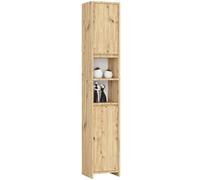 AKORD | Socle de Salle de Bain | Etagère Pratique | Petit Meuble Salle de Bain | Couleurs universelles | Colonne Salle de Bain Rangement | Chêne Artisan & Chêne Artisan