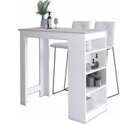 Akord Table Bar Avec Tabouret Blanc Et Chêne Sonoma 115X50X103