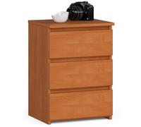 AKORD Table de Chevet CL-3 avec 3 tiroirs | pour Le Salon, la Chambre, l'armoire, Le Bureau, Le Bureau | Design Moderne et Fonctionnel | L 40 x H 57 x P 35 cm, Poids 26 kg | Aulne