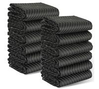 AKOZLIN Lot de 12 Couvertures de Déménagement,182,9 x 101,6 cm,Noir | Rembourrées, Robustes, Qualité, Protection Sûre