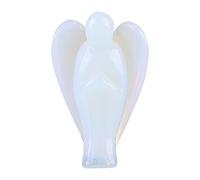 Akozon 1,5 Pouces Statuette Ange Gardien de Poche en Pierre précieuse Cristal Opale Peace Angel Cristal Curatif (opalite)