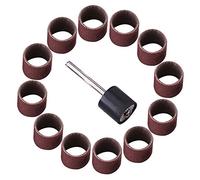Akozon 100pcs Kit de Manchons Abrasifs Tambour De Ponçage, Tambours de Papier Verre de Ponçage Manchons Mandrel Woodworking Craft Kit de Polissage(320 Grit)