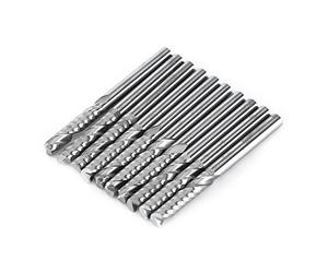 Akozon 10pcs Unique FlûTe Fraise en Bout CNC Outil Bits DiamèTre 3.175mm Longueur du Bord de Coupe 22mm Fraise CNC